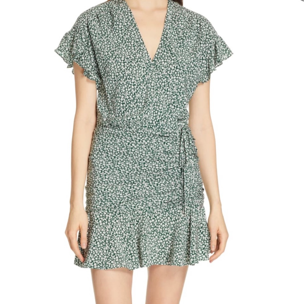 Veronica Beard Marla Ruched Silk Dress